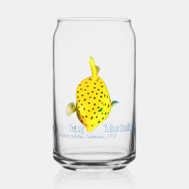 Jonge Gele Boxfish Blikvorm Glas