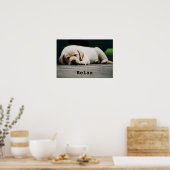 Jonge gele labrador puppy Slaap lekker Poster (Keuken)