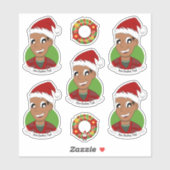 Jonge gelukkige Afrikaanse Amerikaanse man kerstca Sticker (Vel)