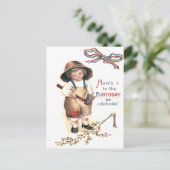 Jonge George Washington hakken op kersenboom Briefkaart (Staand voorkant)