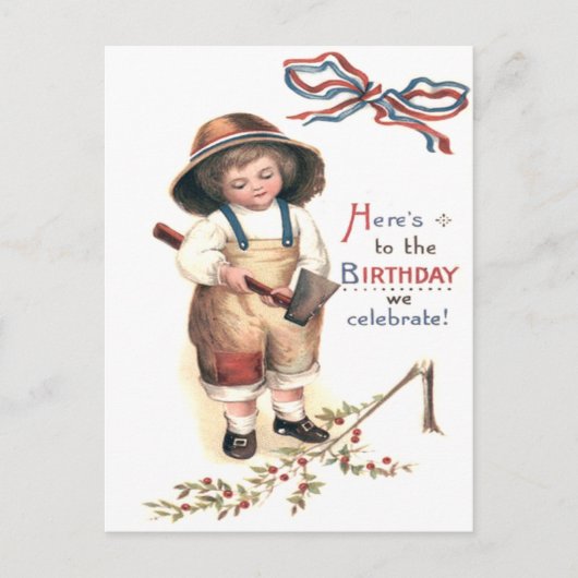 Jonge George Washington hakken op kersenboom Briefkaart (Voorkant)