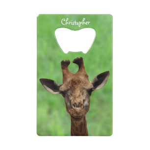 Jonge Giraffe Bottle Open Creditkaart Flessenopener