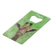 Jonge Giraffe Bottle Open Creditkaart Flessenopener (Voorkant Gekanteld)