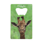Jonge Giraffe Bottle Open Creditkaart Flessenopener (Achterkant)