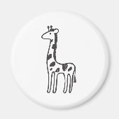 Jonge Giraffe in zwart-wit schets Magneet (Voorkant)