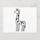 Jonge Giraffe in zwarte en witte schets Briefkaart (Voorkant)