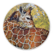 Jonge Giraffe Keramische Knop (Voorkant)