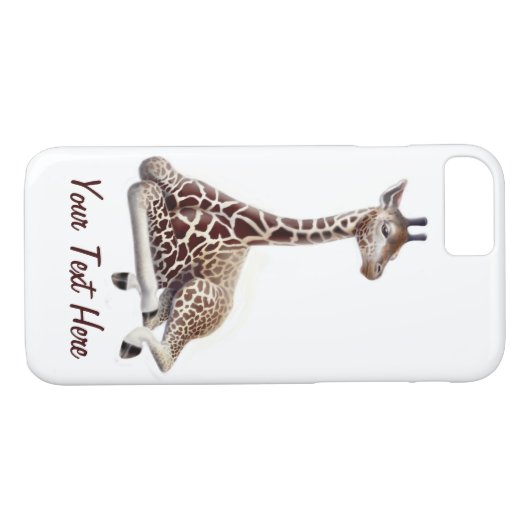 Jonge Giraffe op Rest iPhone 7 Hoesje (Achterkant (Horizontaal))