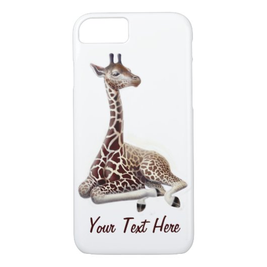 Jonge Giraffe op Rest iPhone 7 Hoesje (Achterkant)