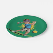 Jonge golfer verjaardag swing party papieren bordje (Gekanteld)