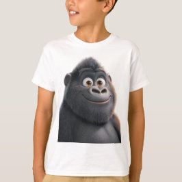 Jonge gorilla met een blije glimlach t-shirt