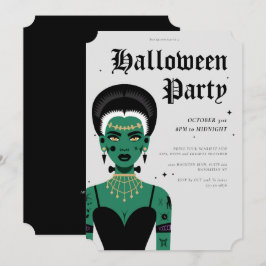 Jonge Gothic Bruid van Frankenstein Halloween Part Kaart