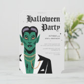 Jonge Gothic Frankenstein Halloween Party Kaart (Staand voorkant)