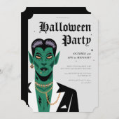 Jonge Gothic Frankenstein Halloween Party Kaart (Voorkant / Achterkant)