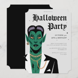 Jonge Gothic Frankenstein Halloween Party Kaart