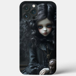Jonge gotische vrouw in het zwart Case-Mate iPhone case