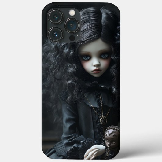 Jonge gotische vrouw in het zwart Case-Mate iPhone case (Achterkant)