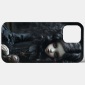 Jonge gotische vrouw in het zwart Case-Mate iPhone case (Achterkant (horizontaal))