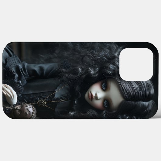 Jonge gotische vrouw in het zwart Case-Mate iPhone case (Achterkant (horizontaal))