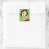 jonge grampa vierkante sticker (Tas)