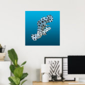 Jonge Groepvis - Blauwe achtergrond met verloop |  Poster (Thuiskantoor)