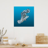 Jonge Groepvis - Blauwe achtergrond met verloop |  Poster (Keuken)