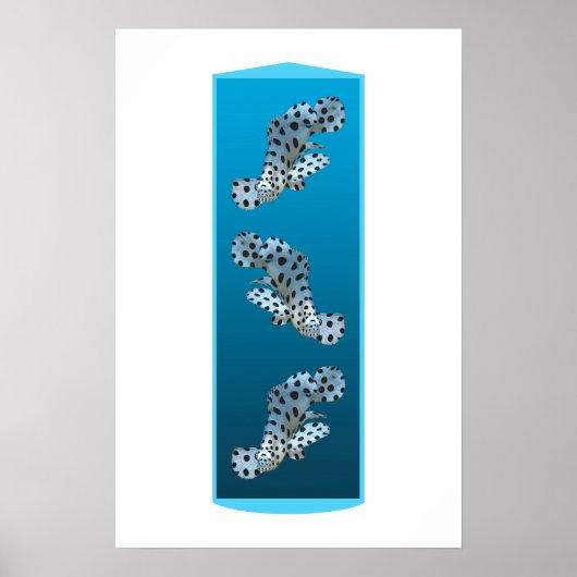 Jonge Groepvis - Ontwerp verloop blauwe achtergron Poster (Voorkant)