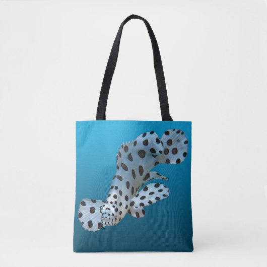 Jonge Grouper - Gradiëntblauwe achtergrond | Tote Bag (Voorkant)