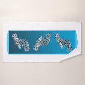 Jonge Grouper - Ontwerp gradiënt blauwe achtergron Badhanddoek (Badhanddoek)