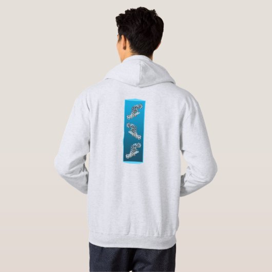 Jonge Grouper - Ontwerp gradiënt blauwe achtergron Hoodie (Achterkant volledig)