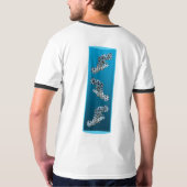 Jonge Grouper - Ontwerp gradiënt blauwe achtergron T-shirt (Achterkant volledig)