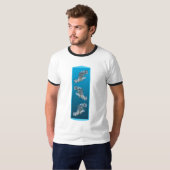 Jonge Grouper - Ontwerp gradiënt blauwe achtergron T-shirt (Voorkant volledig)