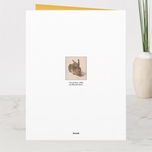 Jonge Hare Dürer Kerstmis Verjaardag Grote Groet C Kaart (Achterkant)
