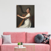 Jonge Harpist | 1804-1806 Canvas Afdruk (Insitu (Woonkamer))