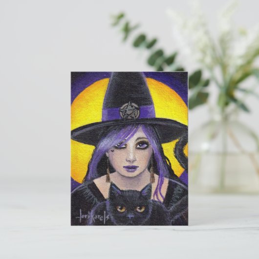 Jonge heek en kat briefkaart (Staand voorkant)