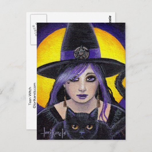 Jonge heek en kat briefkaart (Voorkant / Achterkant)