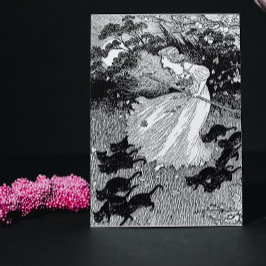 Jonge heks en zwarte katten kaart