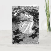 Jonge heks en zwarte katten kaart (Voorkant)