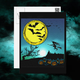 Jonge heks vliegt in de Night Sky Briefkaart