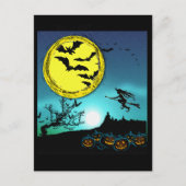 Jonge heks vliegt in de Night Sky Briefkaart (Voorkant)