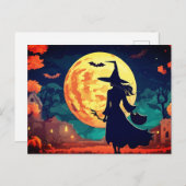 Jonge Heksen illustratie Halloween Briefkaart (Voorkant / Achterkant)