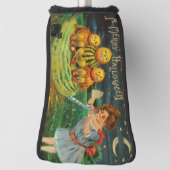 Jonge Heksendrank: Pompoenmannen op Magisch Altaar Golfheadcover (Draai 90)