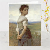 Jonge herderin 1885 kaart (Gele Bloem)