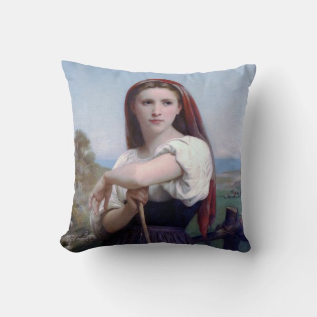 Jonge herderin, Bouguereau Kussen (Voorkant)