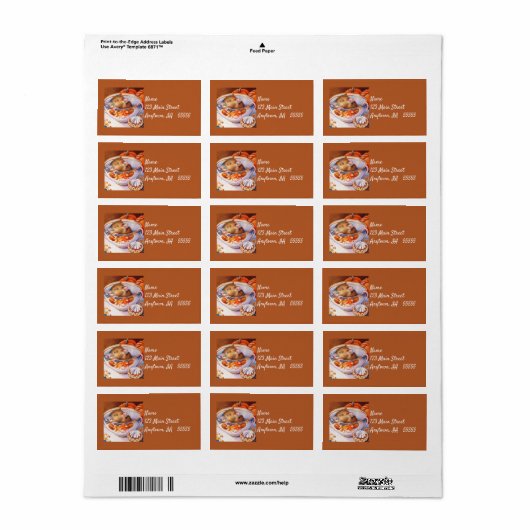 Jonge herfst muis slaapt in de Waterverf van Teacu Etiket (Full Sheet)