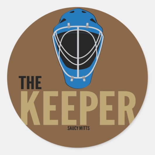Jonge Hockey Goalie Mask the Keeper Ronde Sticker (Voorkant)