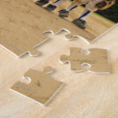 Jonge honkbalspelers gedeeltelijk verborgen door legpuzzel (Zijkant)