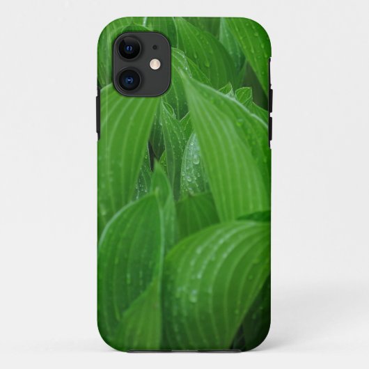 Jonge Hostas met regendruppels Case-Mate iPhone Case (Achterkant)