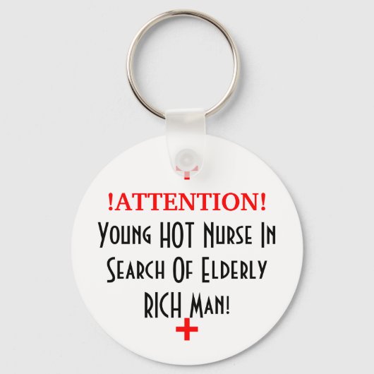 JONGE HOT Zuster op zoek naar ouderen... Sleutelhanger (Voorkant)