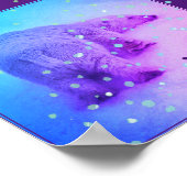 Jonge ijsbeerwelp, zijn hoofd in sneeuw nursery poster (Hoek)